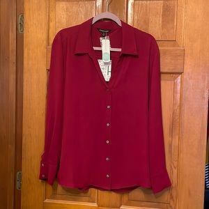 41Hawthorn DebraLee Button Down Blouse - NWT - burgandy